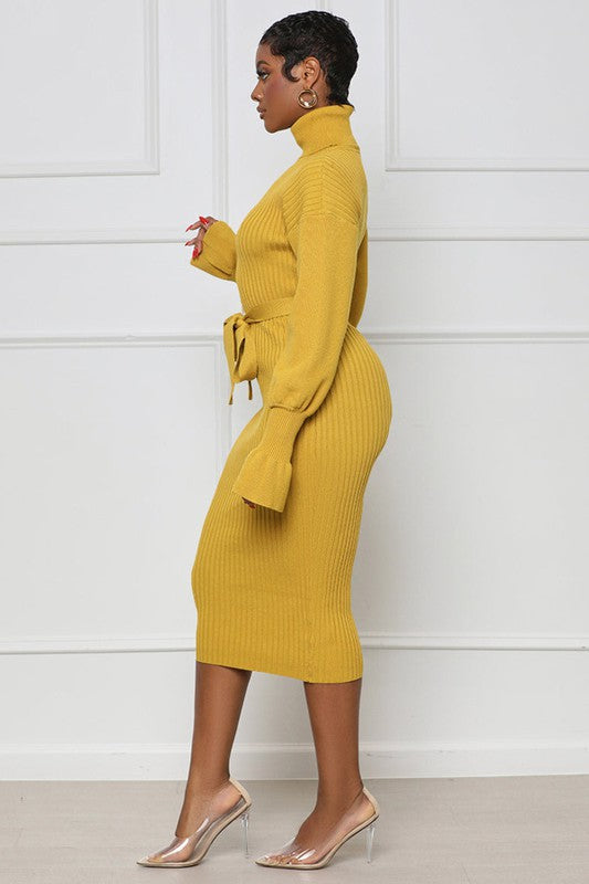 Long Sleeve Bodycon Sweater Dress