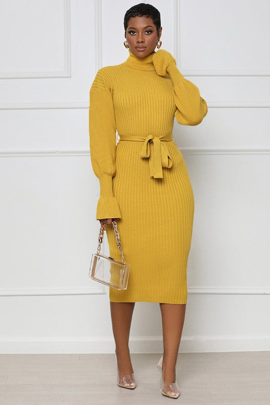 Long Sleeve Bodycon Sweater Dress