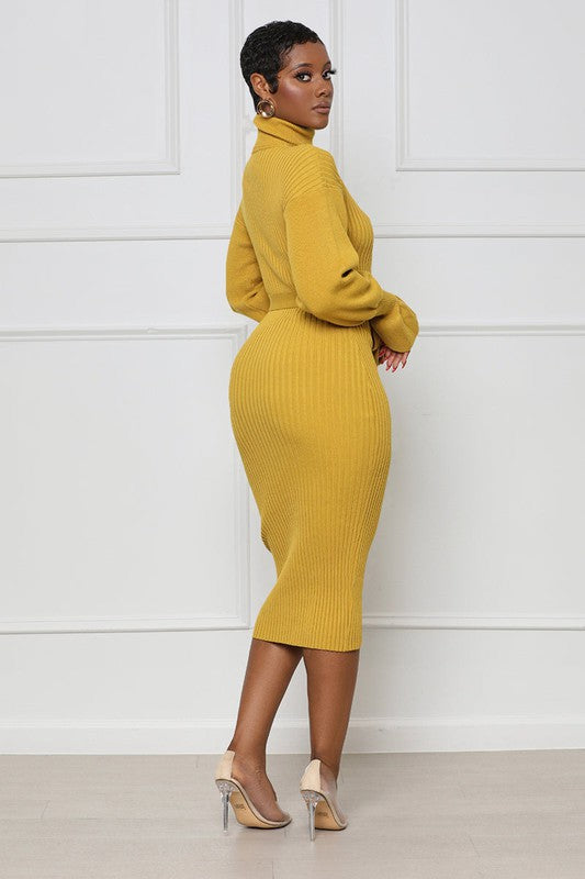 Long Sleeve Bodycon Sweater Dress
