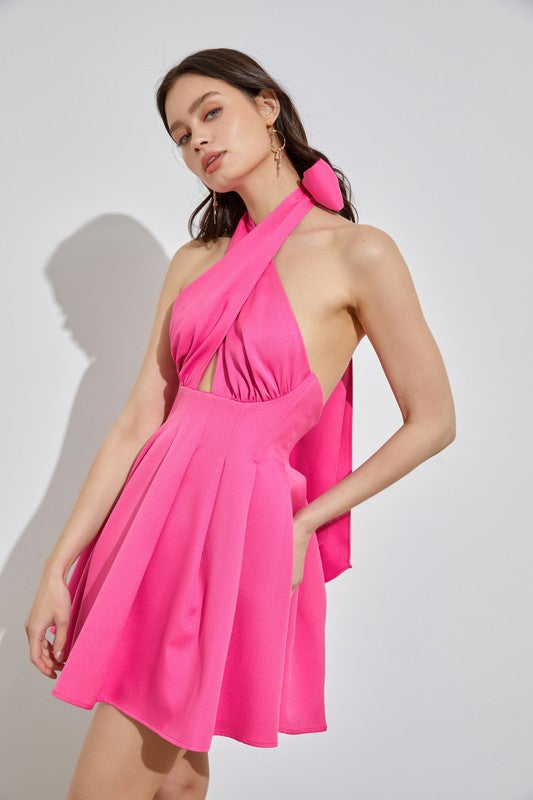 Sexy Cross Neck Fashion Dress