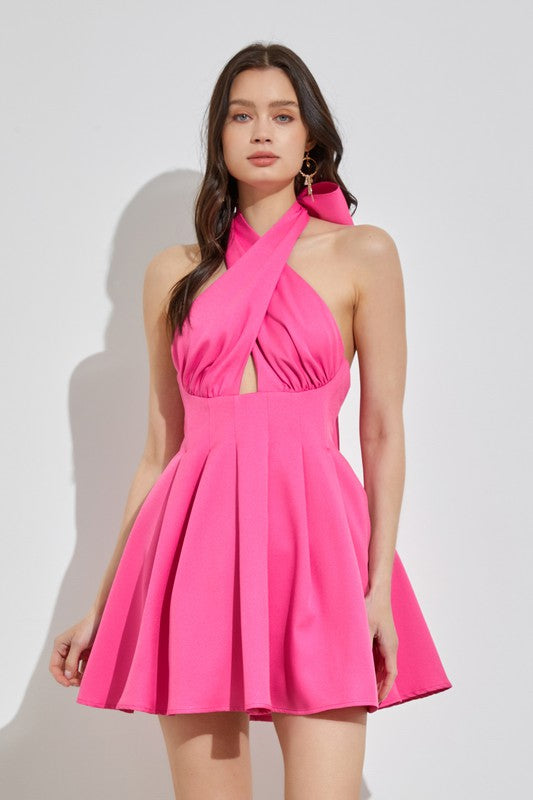 Sexy Cross Neck Fashion Dress