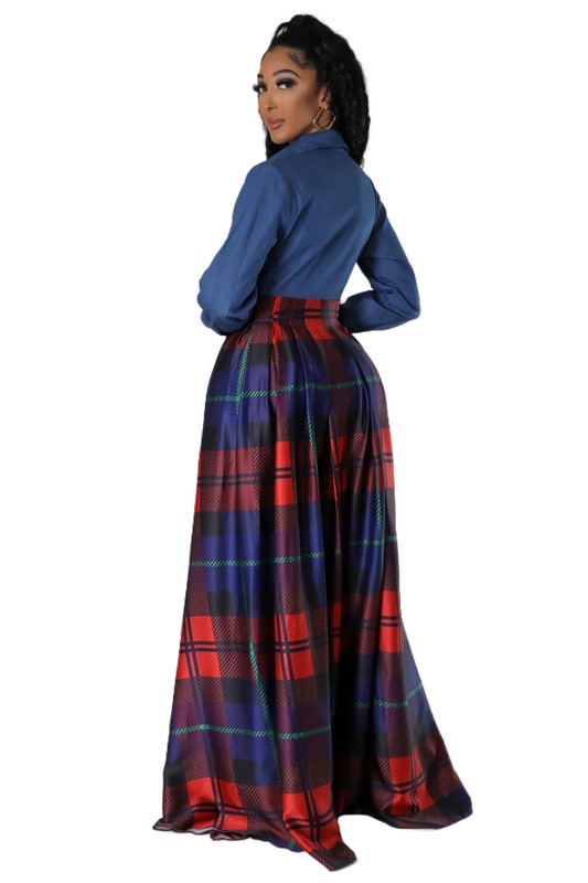 Long Sleeve Spread Collar Maxi Dress