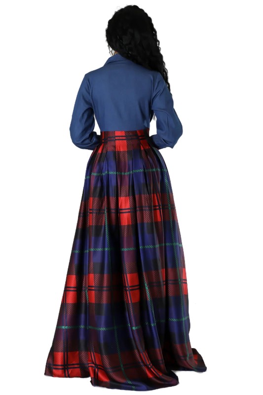 Long Sleeve Spread Collar Maxi Dress