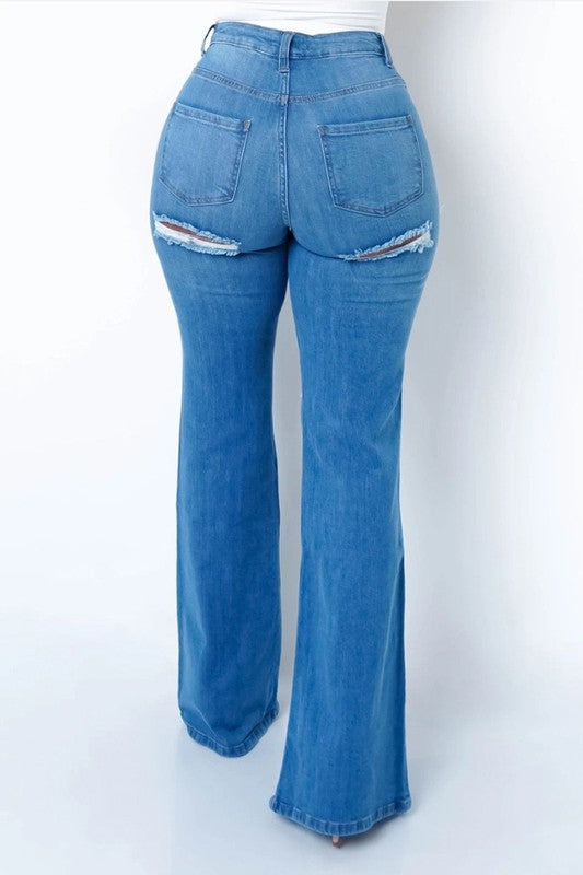 Sexy Fitted Split Leg Jeans