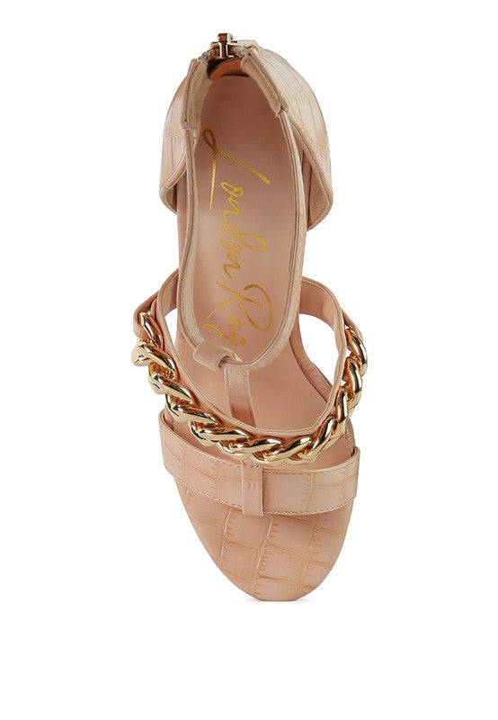 Bonita Metal Chain T Strap Sandal