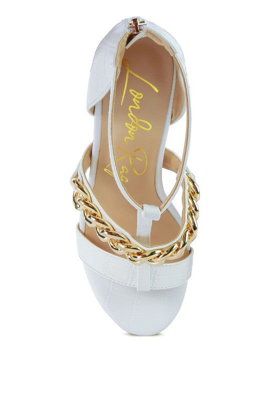 Bonita Metal Chain T Strap Sandal