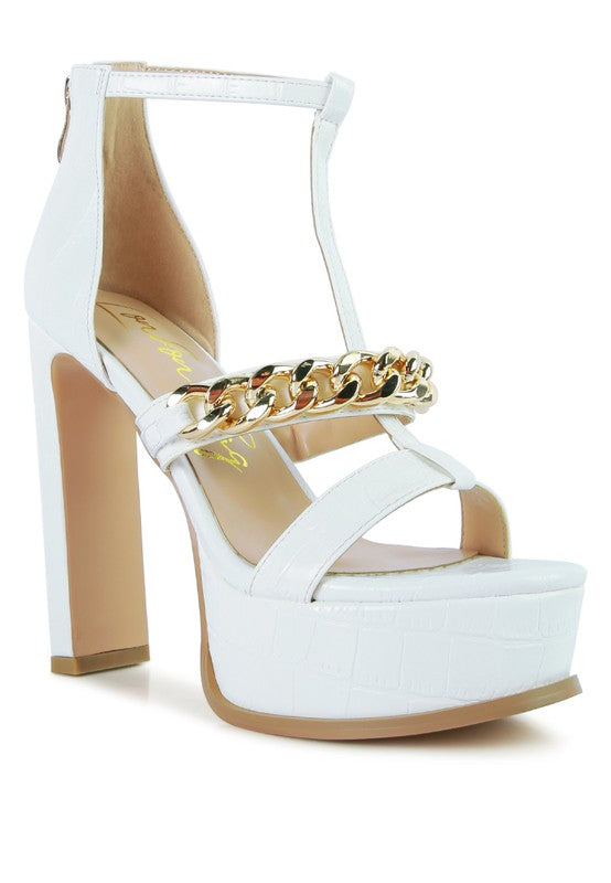 Bonita Metal Chain T Strap Sandal