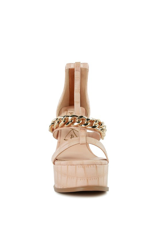 Bonita Metal Chain T Strap Sandal