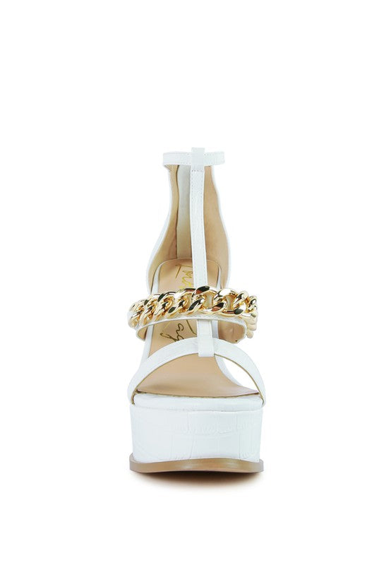 Bonita Metal Chain T Strap Sandal