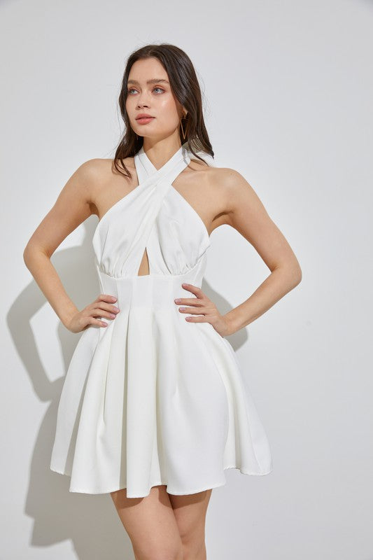Sexy Cross Neck Fashion Dress
