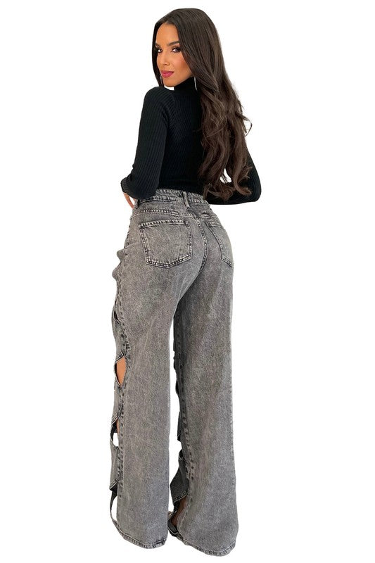 Sexy Cutout Fashion Denim Pants