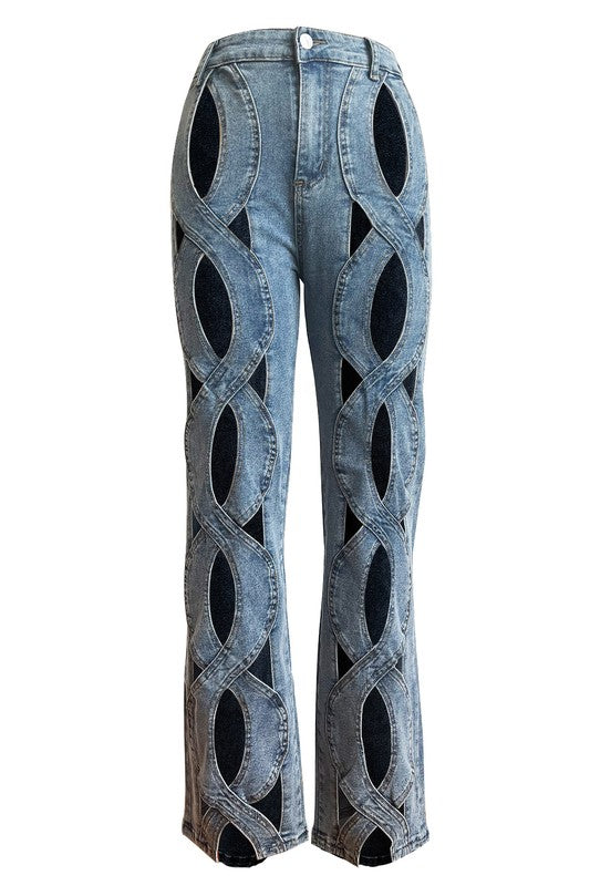 Sexy Cutout Fashion Denim Pants