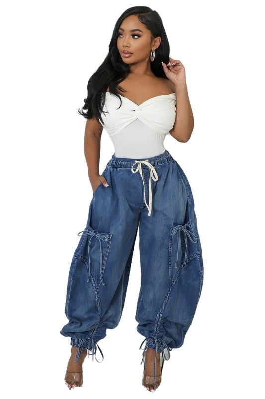 Harlem Denim Drawstring Pants