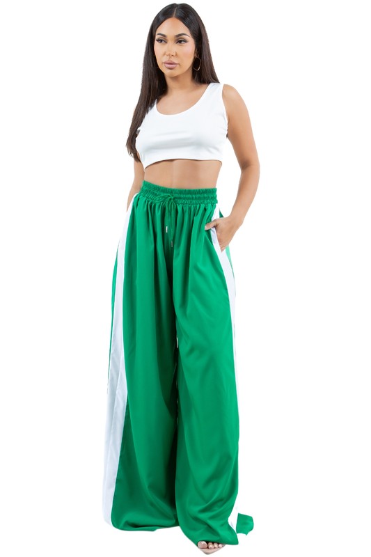 Baggy Wide Leg Stripe Pants