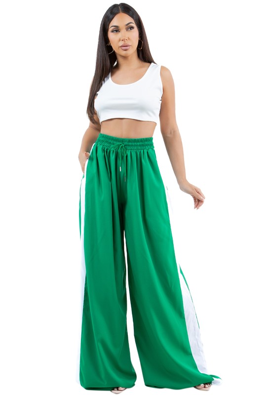 Baggy Wide Leg Stripe Pants