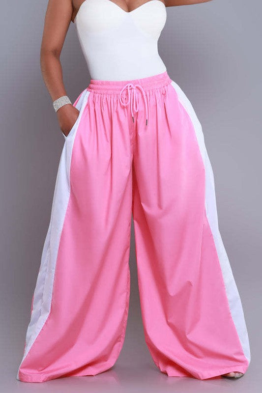 Baggy Wide Leg Stripe Pants