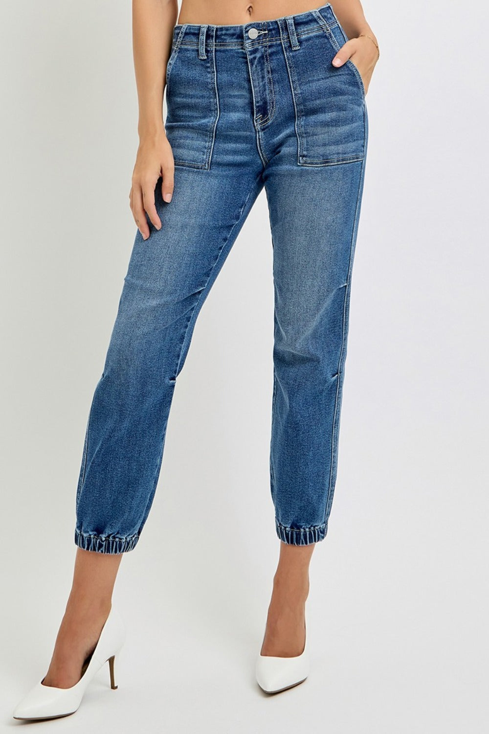 Full Size High Rise Ankle Jogger Jeans